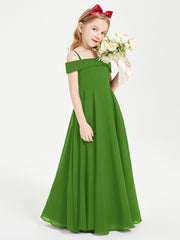 Chic Junior Bridesmaid Dresses Off the Shoulder Moss