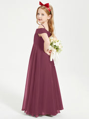 Chic Junior Bridesmaid Dresses Off the Shoulder Mulberry