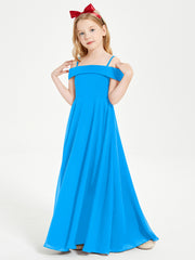 Chic Junior Bridesmaid Dresses Off the Shoulder Ocean Blue