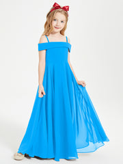 Chic Junior Bridesmaid Dresses Off the Shoulder Ocean Blue