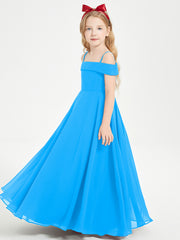 Chic Junior Bridesmaid Dresses Off the Shoulder Ocean Blue