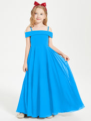 Chic Junior Bridesmaid Dresses Off the Shoulder Ocean Blue