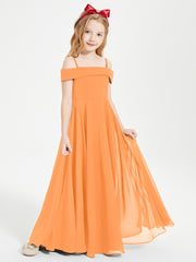 Chic Junior Bridesmaid Dresses Off the Shoulder Orange