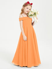 Chic Junior Bridesmaid Dresses Off the Shoulder Orange