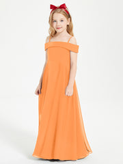 Chic Junior Bridesmaid Dresses Off the Shoulder Orange