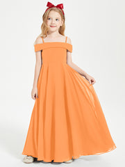 Chic Junior Bridesmaid Dresses Off the Shoulder Orange