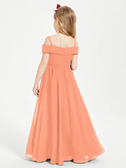 Chic Junior Bridesmaid Dresses Off the Shoulder Papaya