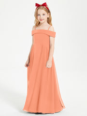 Chic Junior Bridesmaid Dresses Off the Shoulder Papaya