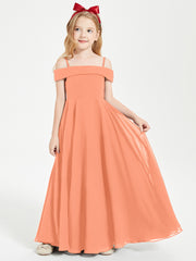 Chic Junior Bridesmaid Dresses Off the Shoulder Papaya