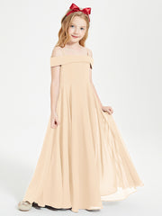 Chic Junior Bridesmaid Dresses Off the Shoulder Peach