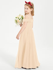 Chic Junior Bridesmaid Dresses Off the Shoulder Peach