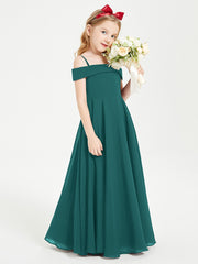 Chic Junior Bridesmaid Dresses Off the Shoulder Peacock