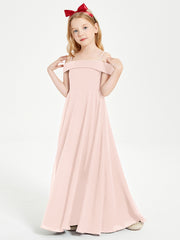 Chic Junior Bridesmaid Dresses Off the Shoulder Pearl Pink