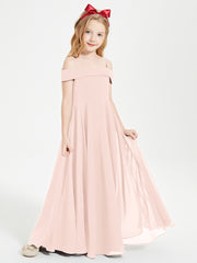 Chic Junior Bridesmaid Dresses Off the Shoulder Pearl Pink
