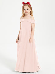 Chic Junior Bridesmaid Dresses Off the Shoulder Pearl Pink