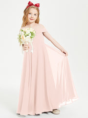 Chic Junior Bridesmaid Dresses Off the Shoulder Pearl Pink