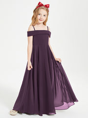 Chic Junior Bridesmaid Dresses Off the Shoulder Plum