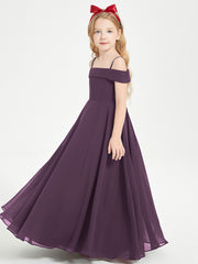 Chic Junior Bridesmaid Dresses Off the Shoulder Plum