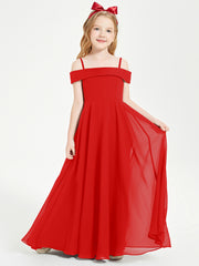 Chic Junior Bridesmaid Dresses Off the Shoulder Red