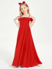 Chic Junior Bridesmaid Dresses Off the Shoulder Red