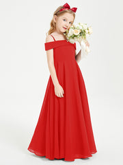 Chic Junior Bridesmaid Dresses Off the Shoulder Red