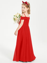 Chic Junior Bridesmaid Dresses Off the Shoulder Red