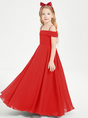 Chic Junior Bridesmaid Dresses Off the Shoulder Red