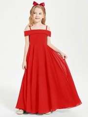 Chic Junior Bridesmaid Dresses Off the Shoulder Red