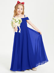 Chic Junior Bridesmaid Dresses Off the Shoulder Royal Blue