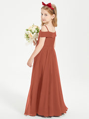 Chic Junior Bridesmaid Dresses Off the Shoulder Rust