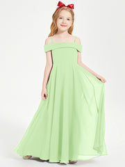 Chic Junior Bridesmaid Dresses Off the Shoulder Sage