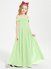 Chic Junior Bridesmaid Dresses Off the Shoulder Sage