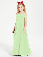 Chic Junior Bridesmaid Dresses Off the Shoulder Sage