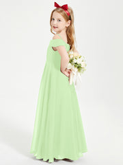 Chic Junior Bridesmaid Dresses Off the Shoulder Sage