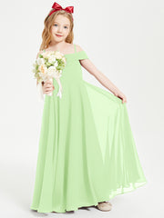 Chic Junior Bridesmaid Dresses Off the Shoulder Sage