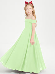 Chic Junior Bridesmaid Dresses Off the Shoulder Sage