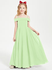 Chic Junior Bridesmaid Dresses Off the Shoulder Sage