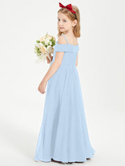 Chic Junior Bridesmaid Dresses Off the Shoulder Sky Blue