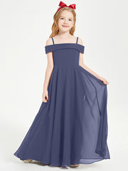 Chic Junior Bridesmaid Dresses Off the Shoulder Stormy