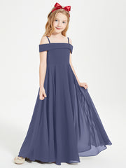 Chic Junior Bridesmaid Dresses Off the Shoulder Stormy