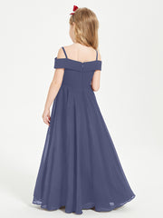 Chic Junior Bridesmaid Dresses Off the Shoulder Stormy
