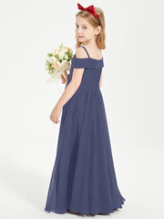 Chic Junior Bridesmaid Dresses Off the Shoulder Stormy