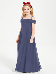 Chic Junior Bridesmaid Dresses Off the Shoulder Stormy