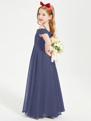 Chic Junior Bridesmaid Dresses Off the Shoulder Stormy