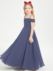 Chic Junior Bridesmaid Dresses Off the Shoulder Stormy