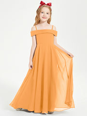 Chic Junior Bridesmaid Dresses Off the Shoulder Tangerine