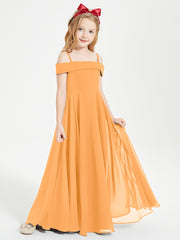 Chic Junior Bridesmaid Dresses Off the Shoulder Tangerine