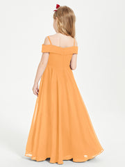 Chic Junior Bridesmaid Dresses Off the Shoulder Tangerine