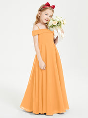 Chic Junior Bridesmaid Dresses Off the Shoulder Tangerine