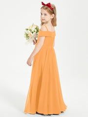 Chic Junior Bridesmaid Dresses Off the Shoulder Tangerine